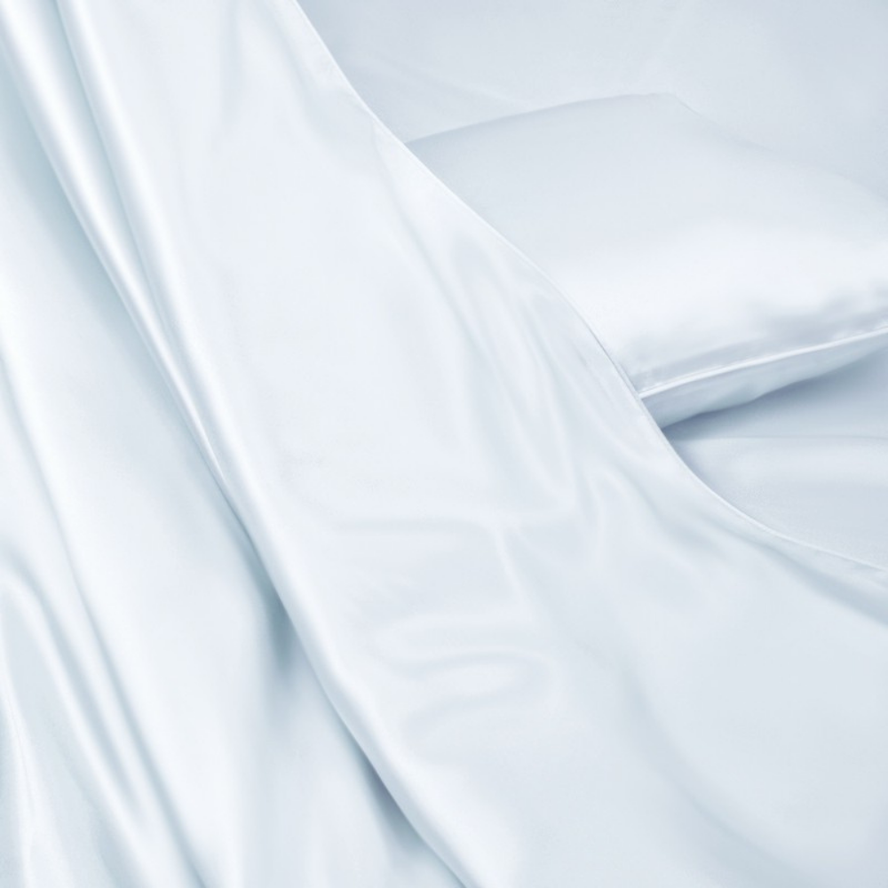 Baby Blue Silk Bed Linen